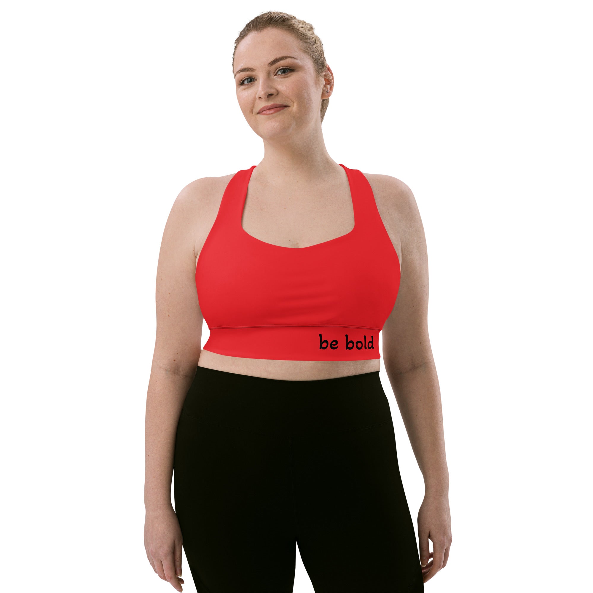 Be Bold Red Longline Sports Bra